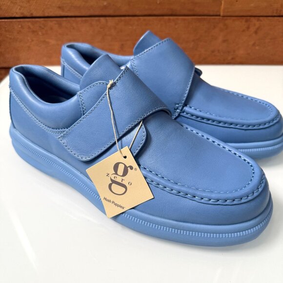 Hush Puppies Shoes Size 11 Mens Oxford Surf Blue Leather GIL Strap Low Top NIB - Picture 5 of 9